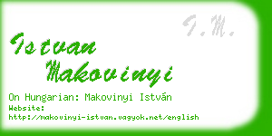 istvan makovinyi business card