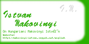 istvan makovinyi business card